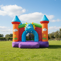 Dessin animé hippopotame gonflable videur personnalisé thème Animal maison de rebond château gonflable pour enfants fête d'anniversaire aire de jeux extérieure