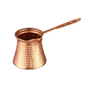 Luxus 12 Unzen Griechisch Arabisch Gold Messing Cezve Kupfer Türkisch Kupfer Kaffeekannen Edelstahl