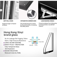 Fenêtre à double vitrage EOKO Fenêtres coupe-vent en aluminium à battant anti-effraction Fenêtres en aluminium pour hôtel