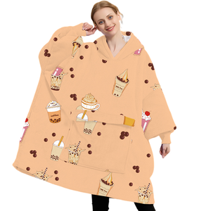 Usine Ultra Doux En Peluche Chaud Jeter À Capuche Couverture Avec Manches Cosy Géant Wearable Couverture À Capuche pour L'hiver - Product Image 3