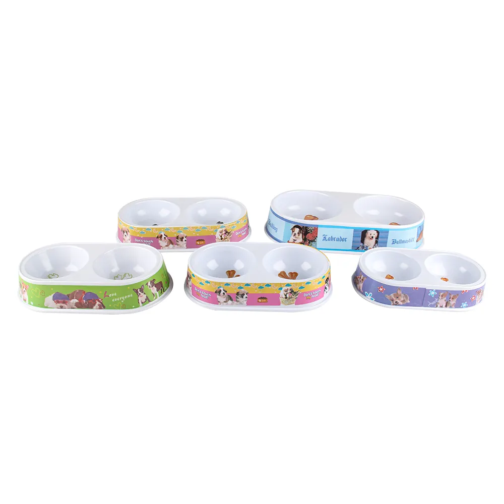 Doubles bols pour animaux domestiques, étiquettes pour alimentation et boire, pour chiens et chats, chiots, fournitures de vaisselle,
