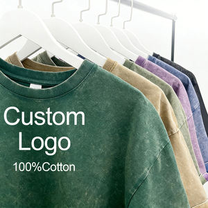 Wholesale 100% Cotton Heavyweight Mens Distressed Oversized Tshirt Dtg Print Logo <strong>T</strong>-<strong>shirt</strong> Acid Washed Vintage Custom <strong>T</strong> <strong>Shirt</strong> - Product Image 1