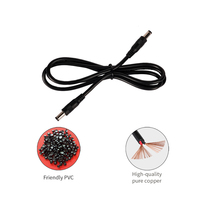 Cable de Extensión de Alimentación CC, Conector Macho a Macho de 5.5*2.1mm, Aplicación Industrial, Conductor de Cobre, PVC, 12V 24V