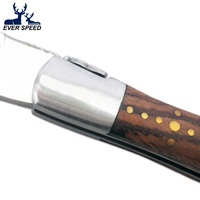 Couteau de survie tactique de camping de haute qualité en acier inoxydable avec manche en bois de rose, gravure au laser, personnalisable OEM