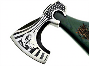 Hache Viking à barbe forgée à la main, style nordique, pour la bataille, le camping, le bushcraft et la survie, avec manche en bois - Product Image 2