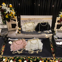 Sac à main de soirée polyvalent pour femme, élégant, avec chaîne, motif fleur de rose féérique, tendance, en polyester, populaire auprès des influenceurs