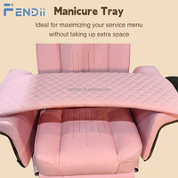 Mobilier de salon de beauté professionnel, fauteuils de pédicure électriques réglables à dossier haut, rose, avec spa pour les pieds et massage