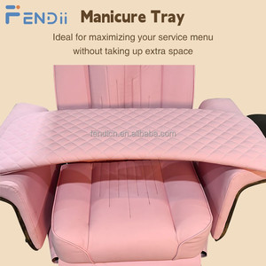 <span class=keywords><strong>Mobilier</strong></span> de salon de beauté <span class=keywords><strong>professionnel</strong></span>, fauteuils de pédicure électriques réglables à dossier haut, rose, avec spa pour les pieds et massage - Product Image 4