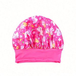 Gorros de Satén con Estampado de Caballos de Dibujos Animados para Niños, Gorro de Noche con Banda Ancha, Uso Diario, Unisex, Ajustable para Todas las Estaciones, Venta al Por Mayor - Product Image 3