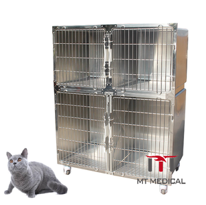 MT tıbbi paslanmaz çelik köpek kulübesi kafesleri kedi tavşan kafesi Metal <span class=keywords><strong>diy</strong></span> veteriner hastane için pet köpek kafesi - Product Image 1