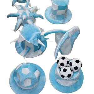 หมวกแฟนบอลลายธงชาติอาร์เจนตินา สำหรับงานเฉลิมฉลองฟุตบอล<span class=keywords><strong>โลก</strong></span> อุปกรณ์เชียร์กีฬา งานคาร์นิวัล ปาร์ตี้ หมวกฟุตบอลลายทางนุ่ม - Product Image 1