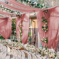 Velo de techo de boda Arco y Mandap Juego de cortinas Cortina colgante con Blackout 100% Poliéster para decoraciones de lugares