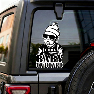 Sử dụng ngoài trời Tùy Chỉnh thời tiết dễ thương bé cửa sổ nhãn dán chữ đề can tùy chỉnh chuyển kính chắn gió bội vinyl xe nhãn dán - Product Image 1