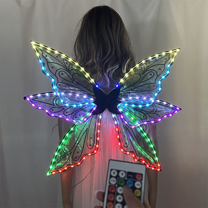 LED scintillanti <span class=keywords><strong>ali</strong></span> di fata per la ragazza telecomando/App di controllo farfalla <span class=keywords><strong>ali</strong></span> d'angelo Cosplay festa di compleanno in maschera Costume - Product Image 3