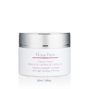 ขวดแก้วใส่เครื่องสำอางสีขาวด้านขนาด30มล. 50มล. กระปุกครีมบำรุงผิวบรรจุภัณฑ์เครื่องสำอางที่ว่างเปล่าพร้อมฝาสีเงินพิมพ์ลาย - Product Image 3