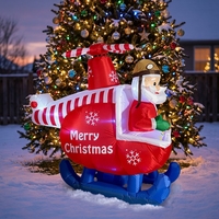 Vente en gros d'usine : Père Noël lumineux en hélicoptère, décorations extérieures pour les fêtes de fin d'année et les décorations de Noël
