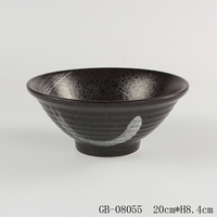 Bol à ramen et udon en céramique de type grès, style Japandi japonais et coréen, en argile violette, diamètre 20 cm, capacité 700 ml, vaisselle pour fêtes