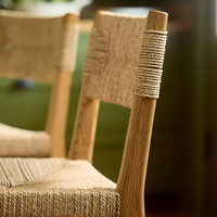 Chaise de salle à manger en bois massif tressé, tabouret de bar, mobilier pour hôtel, villa, restaurant, article très demandé