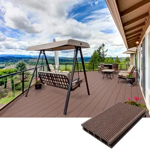 Outdoor decking wpc composite board easy install with steel clips and keels tongue and groove decking exterior plank