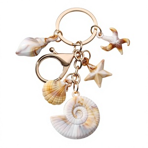 Porte-clés Souvenir de Plage Coquillage Naturel Artisanat Coquillages Accessoire Côtier Cadeau de Voyage Vente en Gros Fournisseur de Porte-clés - Product Image 1