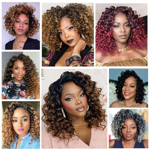 GoGo Curl Crochet Hair 10 pulgadas Pre Looped Water Wave <span class=keywords><strong>Beach</strong></span> Curl Box Trenzas Short Curly Crochet Hair para mujeres negras - Product Image 6