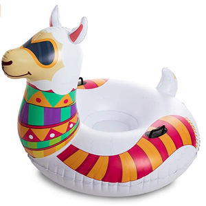 Bouée gonflable Waterhan en PVC en forme de lamas, tractable, pliable, équipement d'hiver sécurisé, emballée pour les jeux d'enfants en extérieur en famille - Product Image 1