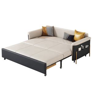 <span class=keywords><strong>Divano</strong></span> <span class=keywords><strong>Letto</strong></span> Curvo Pieghevole con Ampio Vano Contenitore Laterale, Bracciolo Funzionale e Altezza Rialzata per Matrimoni - Product Image 6