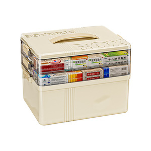 Hộp đựng thuốc gia dụng hình vuông cực lớn PP ngăn đựng nhiều lớp Bộ Y Tế dụng cụ sơ cứu khẩn cấp tại nhà - Product Image 6