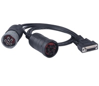 Cable DB15 Pin convertidor de 9 pines arnés de cableado de 6 pines Cable de diagnóstico de motor de camión Material de aislamiento de goma para electrónica