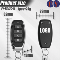 Control remoto de 4 botones de 433MHz con código clonable Venta directa de fábrica para múltiples dispositivos como puertas enrollables Puertas de garaje hechas de metal