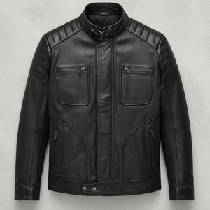 Hombres chaqueta de cuero Premium Classic Biker Bomber motocicleta prendas de vestir exteriores elegante Streetwear OEM personalizado directo de fábrica al por mayor - Product Image 1