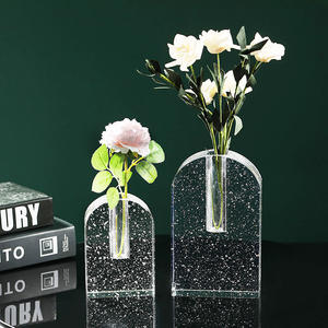 Texture de qualité supérieure <span class=keywords><strong>d</strong></span>écoration de la maison Vases en <span class=keywords><strong>cristal</strong></span> Bubble Arch vases <span class=keywords><strong>Verre</strong></span> de luxe léger artisanat <span class=keywords><strong>cristal</strong></span> en gros - Product Image 3