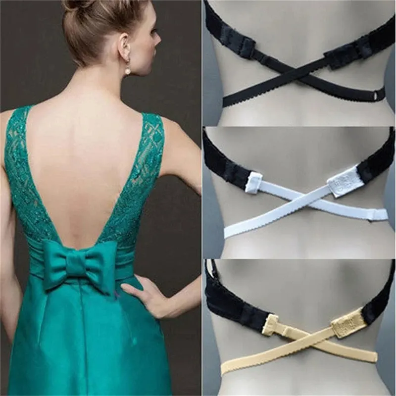 New Women Low Back Backless Bra Strap Adapter Converter Fully Adjustable Extender Hook