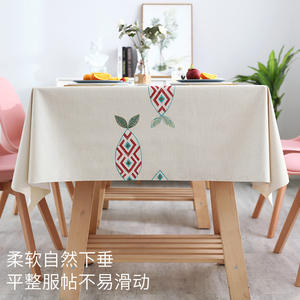 Nappe rectangulaire en PVC style nordique, motif géométrique, résistante à l'huile, pour usage domestique, chemin de table et sous-plats - Product Image 2