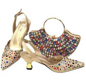 italy shoe and bag sets ladies african designer shoes bags women's dress 2024