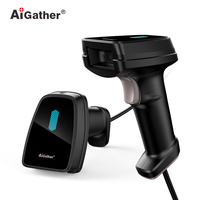 Escáner Inalámbrico de Códigos UDI 2D A-9519BTSR de Lectura Rápida y Auto-Detección, Lector de Códigos de Barras Portátil con Luz Blanca de 2.4G para Inventario
