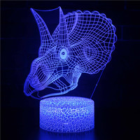Crack Base Night Colorful Touch Lámpara de noche Creative Individual Dinosaur Led Usb 3D Lámparas