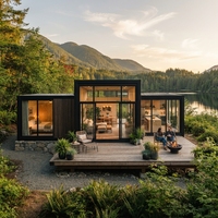 Maisons conteneurs contemporaines personnalisables avec extension à double aile pour appartement, bureau à domicile, bar domestique et solutions de repas en extérieur - 1 an