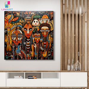 Pintura de arte de la cultura Nubia UNIART, obra de arte de estilo africano sin marco, impresión en lienzo, arte de pared para decoración del hogar - Product Image 5