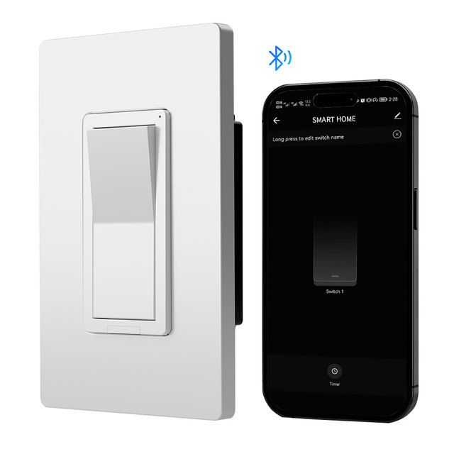 Fahint Wholesale Smart Life Compatible ETL Certified Durable Single Pole 3-Way 120-277V 1200VA Smart Rocker Switch WiFi Neutral