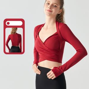 Vêtements <span class=keywords><strong>de</strong></span> <span class=keywords><strong>yoga</strong></span> WOJIEER, veste <span class=keywords><strong>de</strong></span> sport à coupe fixe pour <span class=keywords><strong>l</strong></span>'automne/hiver, nouvelle veste à manches longues <span class=keywords><strong>de</strong></span> haute qualité pour le Pilates et <span class=keywords><strong>l</strong></span>'entraînement physique - Product Image 2