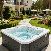Jaccuzi Masaje al aire libre Tubo caliente 5 personas al aire libre Jakuzi Spa Balboa Bañera de hidromasaje Bañeras de hidromasaje de acrílico de lujo