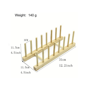 Popular vajilla organizador de almacenamiento <span class=keywords><strong>bandeja</strong></span> placa estante de secado soporte de exhibición escurridor soporte mano madera cocina plato escurridor - Product Image 5