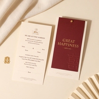 Carte d'invitation de mariage, impression offset, carte de vœux avec gaufrage et estampage or, personnalisation