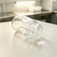 Bouteille distributrice d'échantillons en verre transparent à large ouverture avec filetage pour l'emballage d'échantillons liquides et en poudre