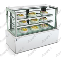 Réfrigérateur commercial blanc à angle droit vitrine à gâteaux refroidisseur d'affichage de pâtisserie refroidisseur
