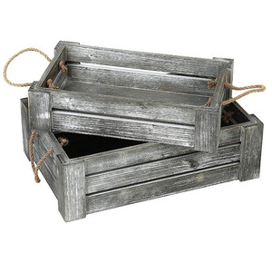 Hot sale water proof non toxic multi functional desktop food fruits wooden whitewashed gray nesting storage crates