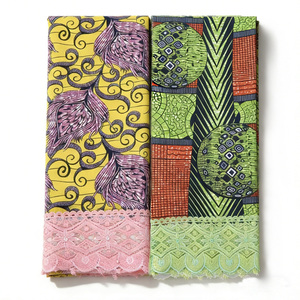 Tissu africain de luxe en <span class=keywords><strong>pagne</strong></span> wax hollandais avec broderie 3D et appliques en dentelle, 3 yards, assorti à un <span class=keywords><strong>pagne</strong></span> wax princesse 100% coton - Product Image 6