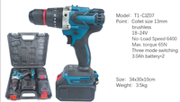 Perceuse et tournevis électriques sans fil rechargeables portables 21V à 3 vitesses réglables, perceuse à percussion multifonctionnelle
