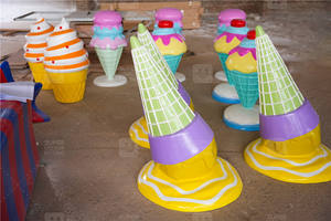 Cadeau personnalisé décoration de magasin de souvenirs meubles d'affichage de sucette de fête en résine accessoires de sculpture de bonbons en fibre de verre colorés - Product Image 2